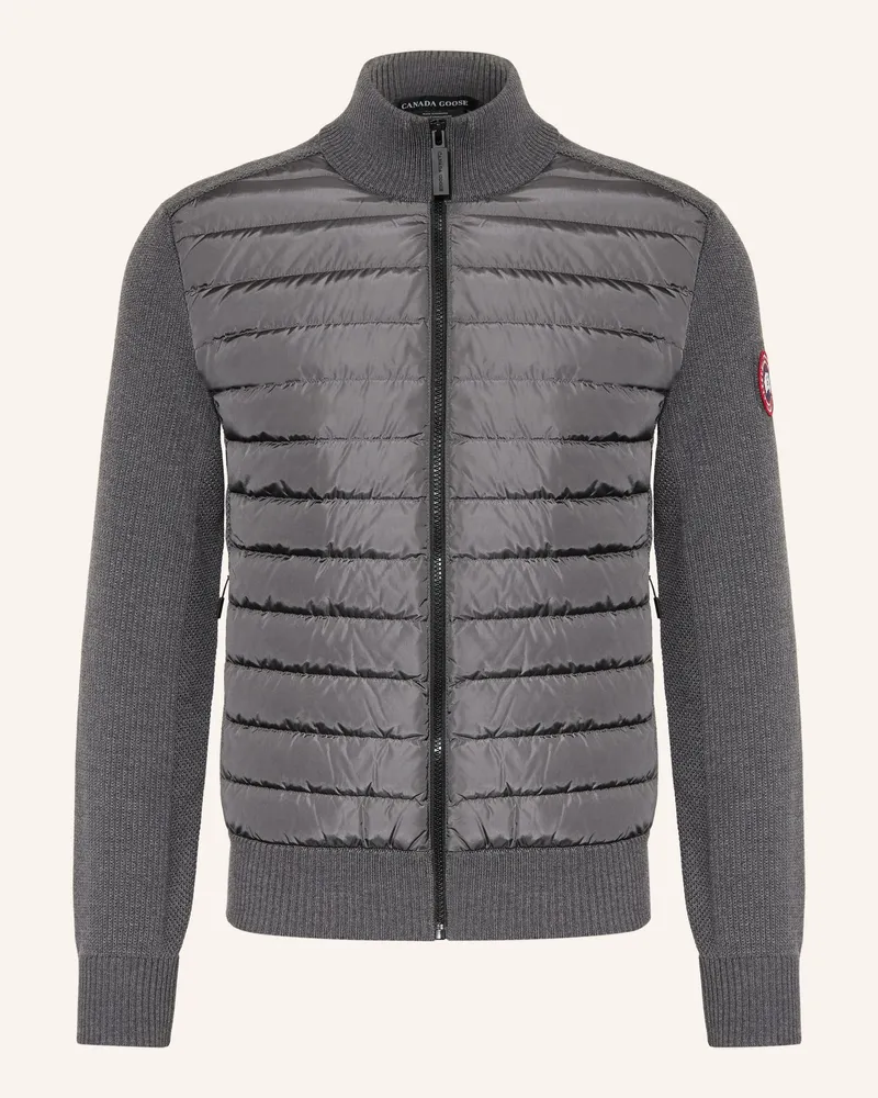 Canada Goose Strickjacke HYBRDIGE im Materialmix Dunkelgrau