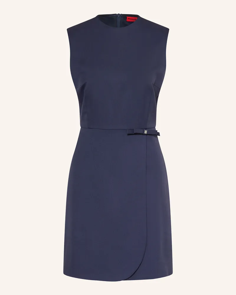 HUGO BOSS Kleid KANINE in Wickeloptik Dunkelblau
