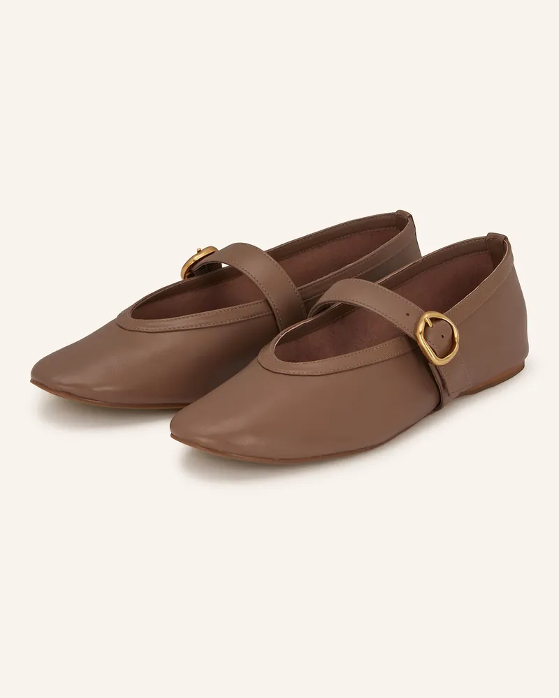 CARRANO Mary-Jane-Ballerinas braun Taupe