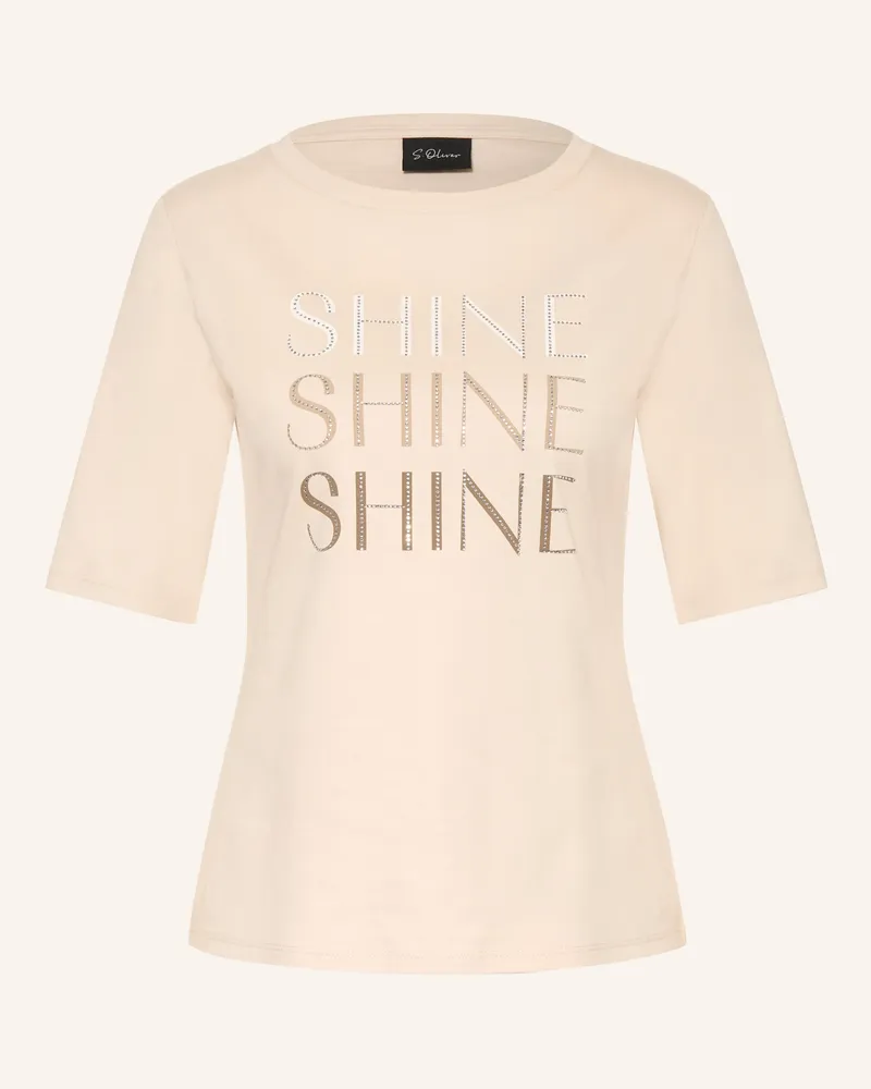 S.Oliver T-Shirt Mit Schmucksteinen beige Hellbraun