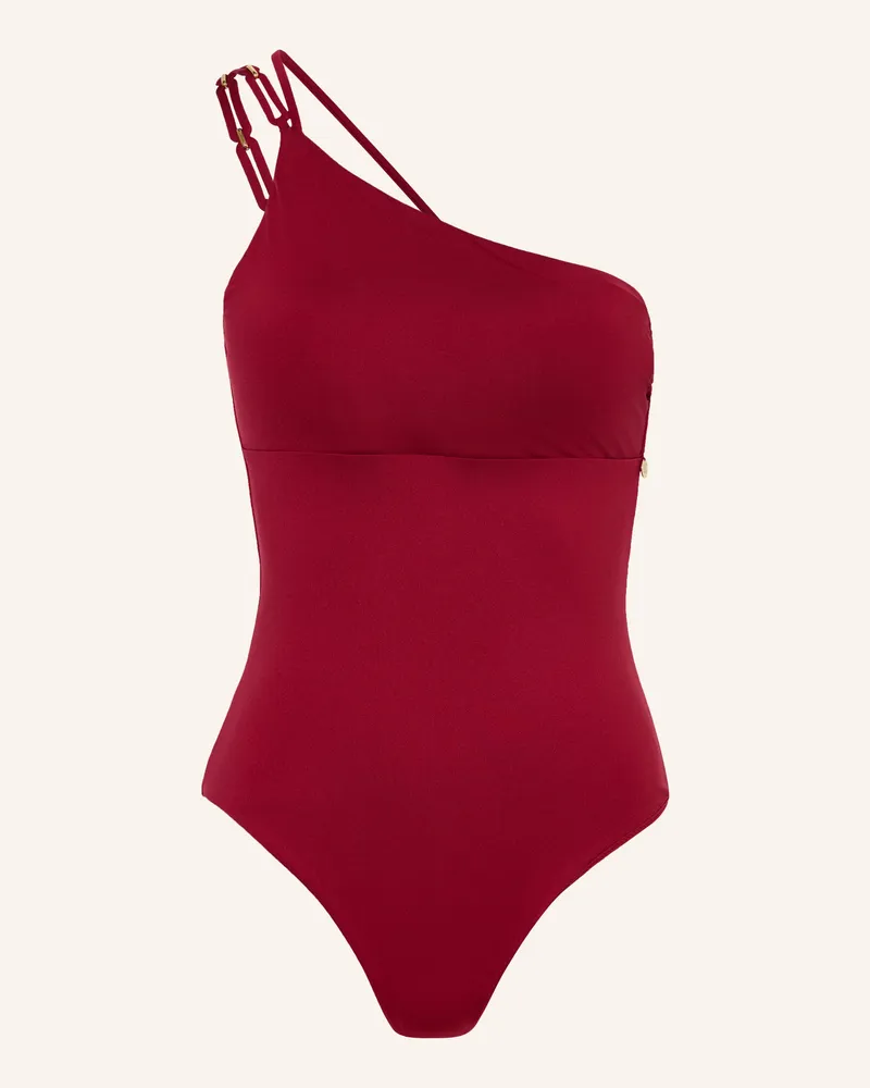 Max Mara One-Shoulder-Badeanzug Bchcappa rot Dunkelrot
