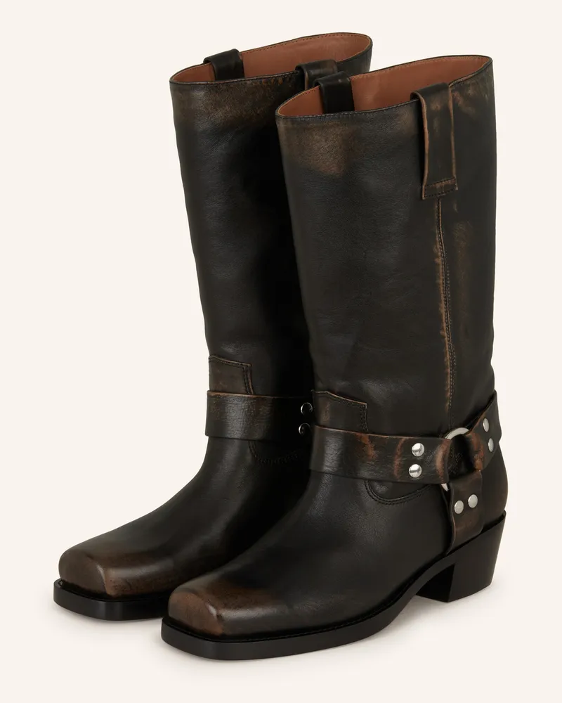 Paris Texas Biker Boots Roxy schwarz Schwarz