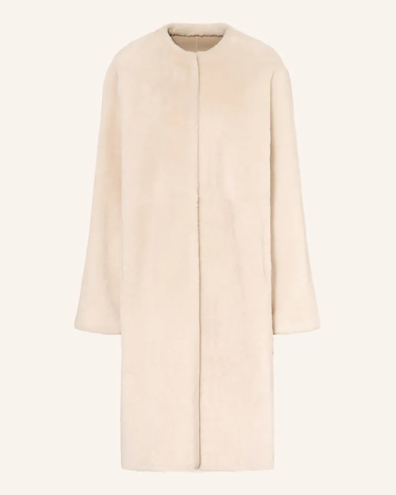 Manzoni 24 Ledermantel Zum Wenden beige Ecru