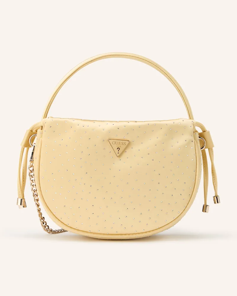 Guess Umhängetasche Elsie Mit Schmucksteinen gelb Schwarz