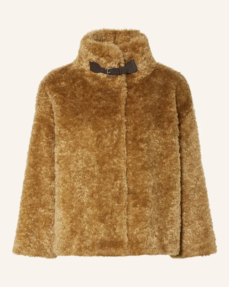 Herno Kunstfell-Jacke braun Camel