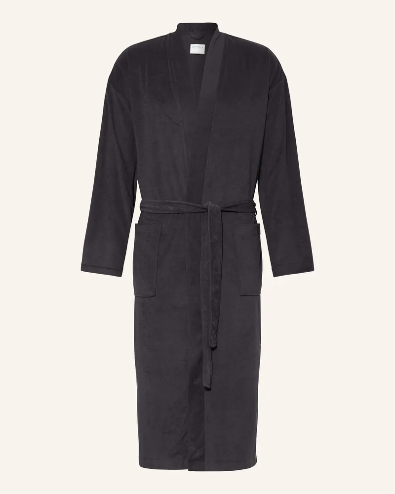 Schiesser Herren-Bademantel Feather Terry grau Dunkelgrau