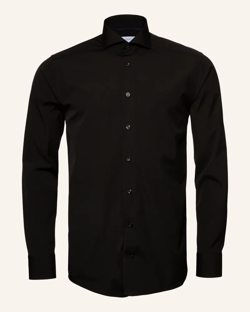 Eton Popelinhemd Slim Fit Schwarz
