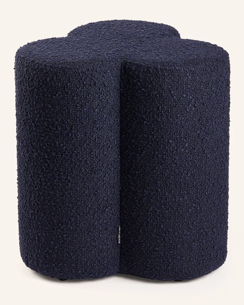 POLSPOTTEN Bouclé-Hocker Clover blau Dunkelblau