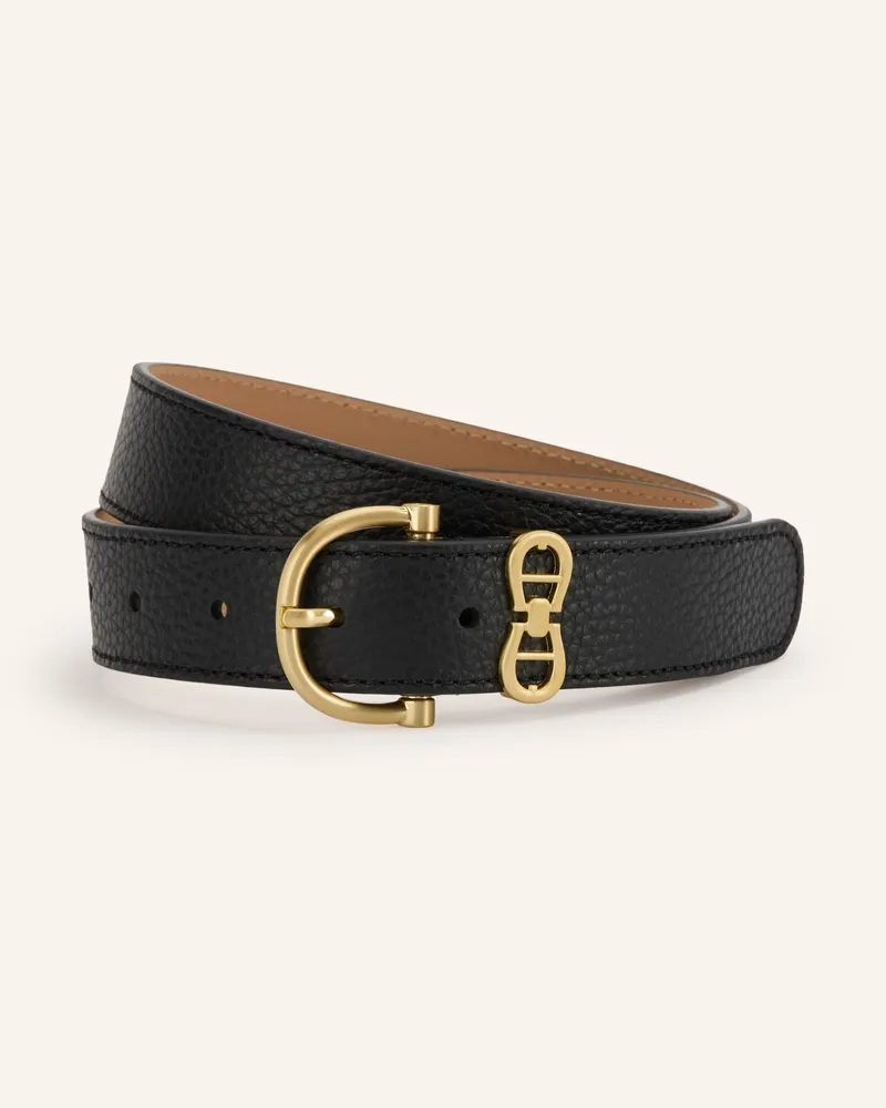 Aigner Ledergürtel schwarz Schwarz