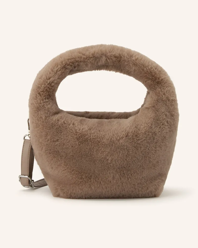 RINO & PELLE Kunstfell-Schultertasche Cheryl beige Beige