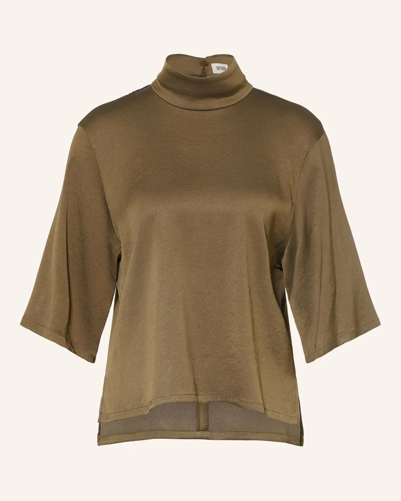 Drykorn Blusenshirt Aletia Aus Satin Mit 3/4-Arm gruen Khaki