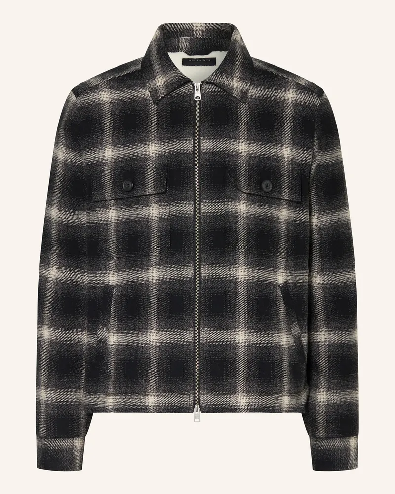 AllSaints Overjacket BAYO mit Teddyfell Schwarz