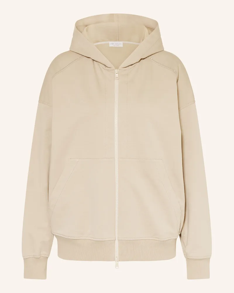 Brunello Cucinelli Sweatjacke silber Beige