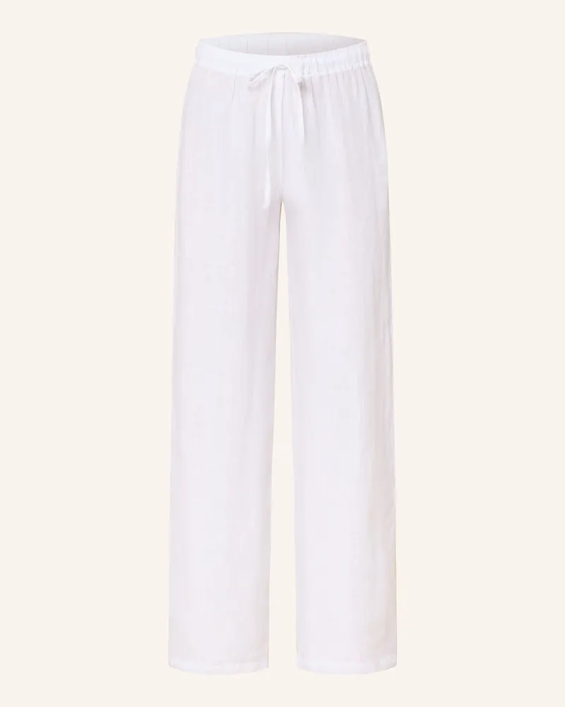120% Lino Marlenehose aus Leinen Weiss