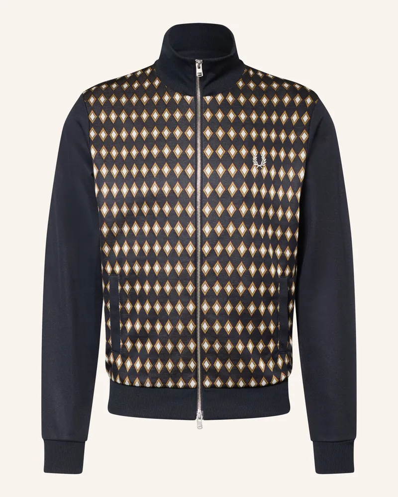 Fred Perry Trainingsjacke Im Materialmix blau Dunkelblau