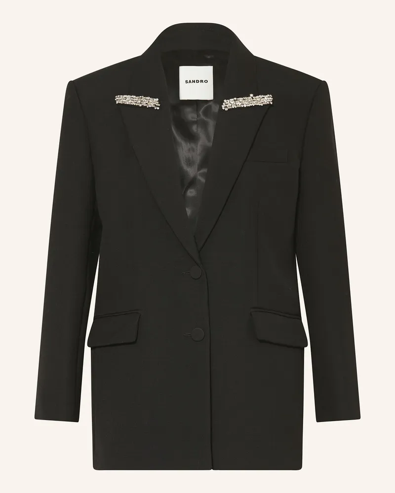 Sandro Blazer mit Schmucksteinen Schwarz