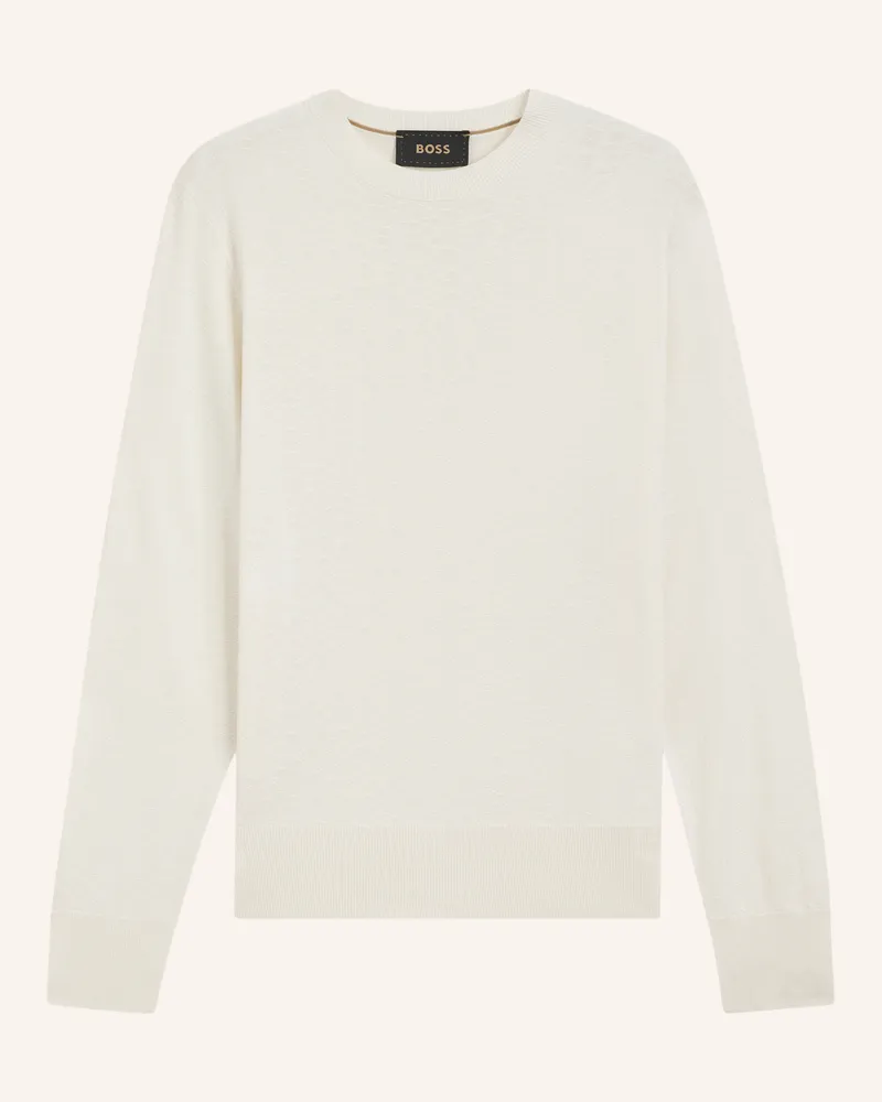HUGO BOSS Pullover Laghetto Regular Fit beige Weiss