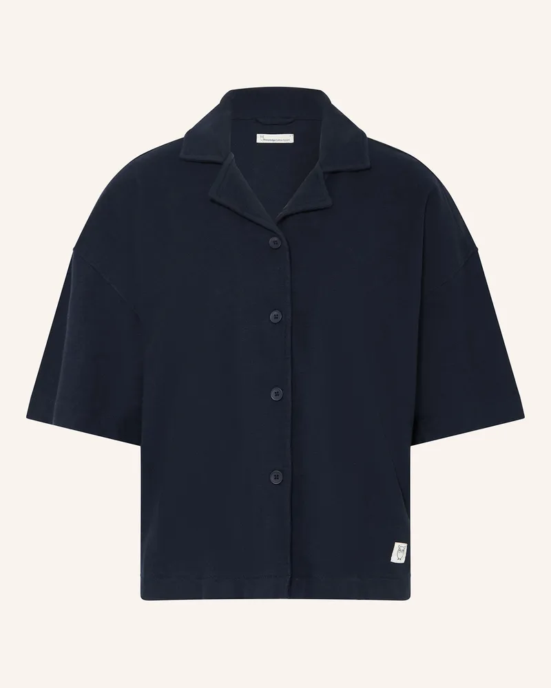 Knowledge Cotton Apparel Hemdbluse blau Dunkelblau