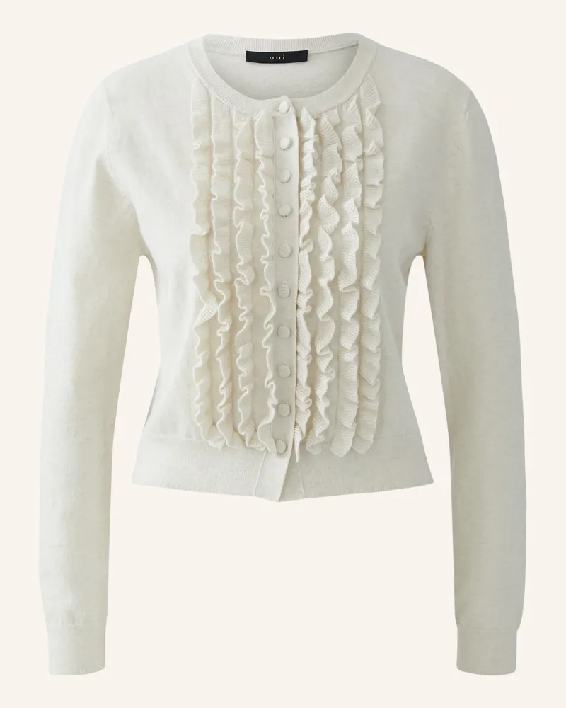 Oui  Strickjacke Weiss