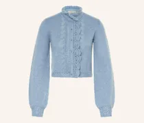 Strickjanker Mit Mohair blau