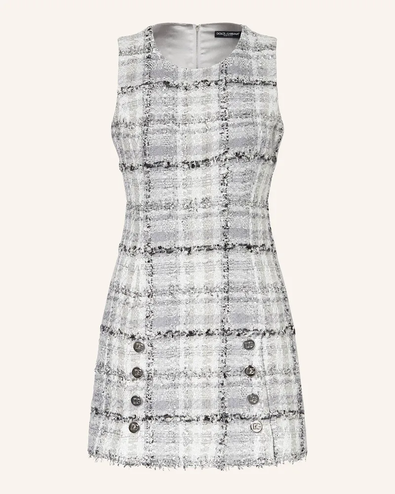 Dolce & Gabbana Etuikleid RACHEL aus Tweed Hellgrau