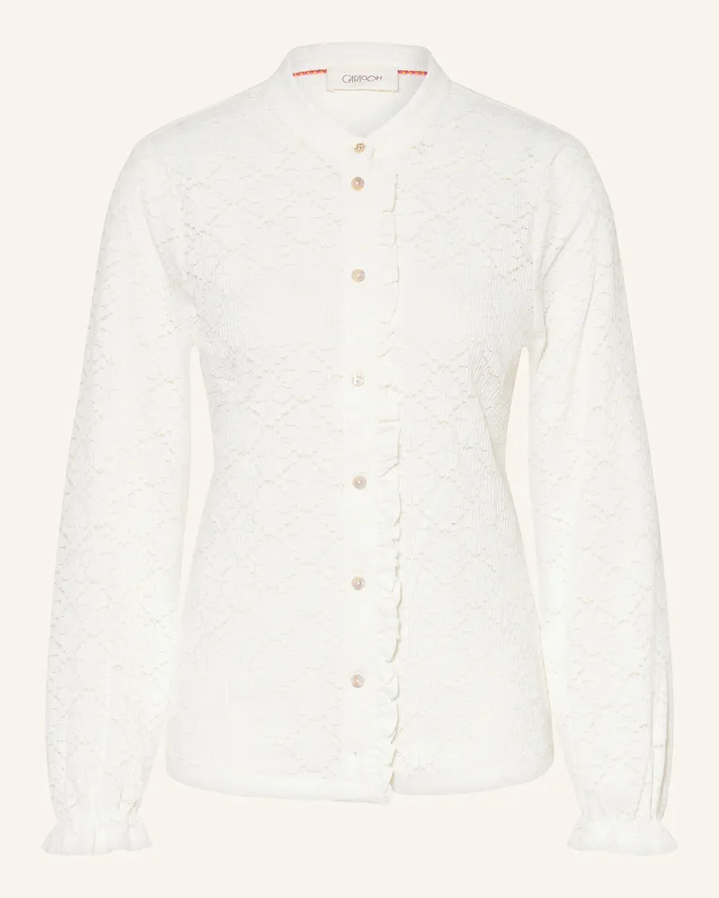 Cartoon Spitzenbluse Weiss