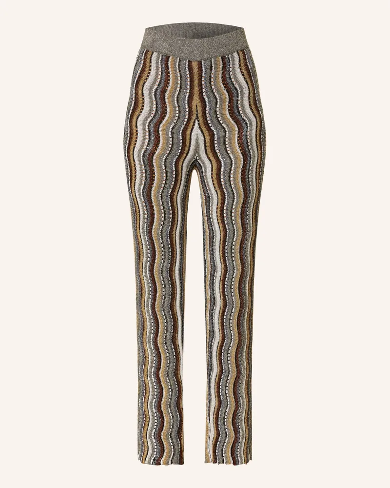 Luisa Cerano Strickhose mit Glitzergarn und Pailletten Grau