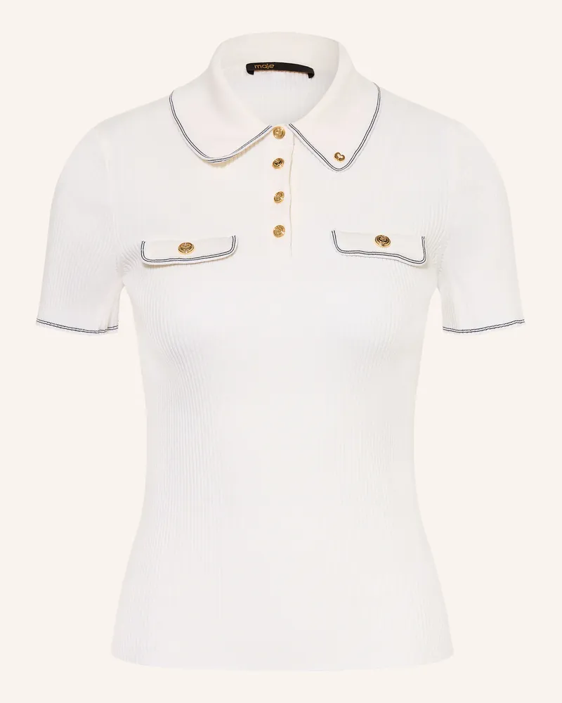 Maje Strick-Poloshirt weiss Ecru