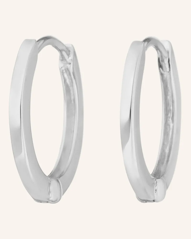 Leaf Creolen MINI KLAPPCREOLEN aus 14 Karat Weißgold Weissgold