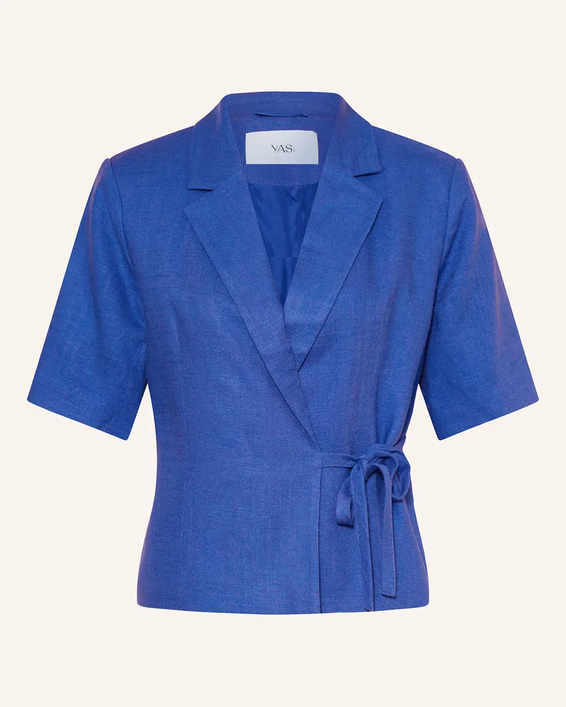 Y.A.S Blazer in Wickeloptik mit 3/4-Arm Blau