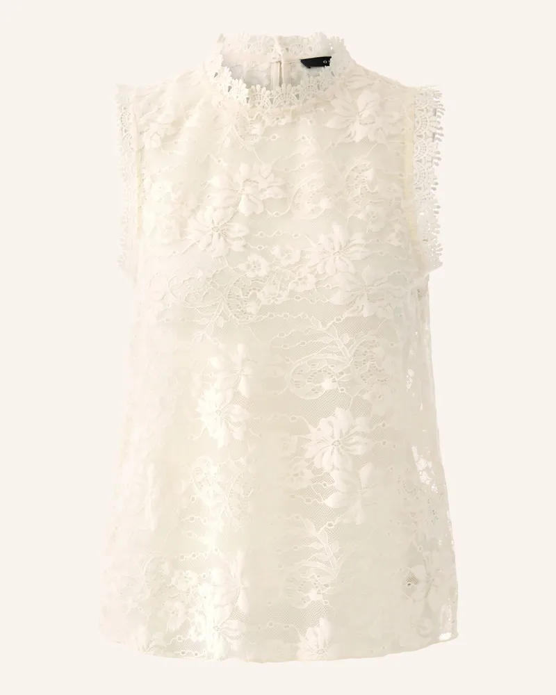 Oui  Spitzentop weiss Ecru