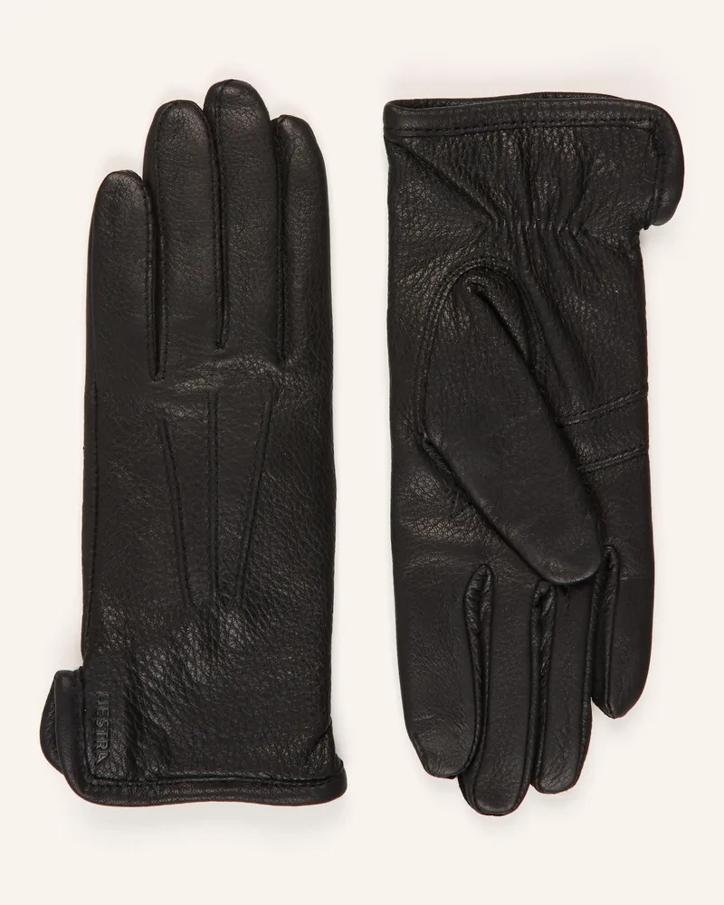Hestra Lederhandschuhe Rachel schwarz Schwarz