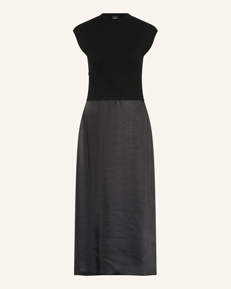 HUGO BOSS Kleid Ferdolini Im Materialmix schwarz Schwarz