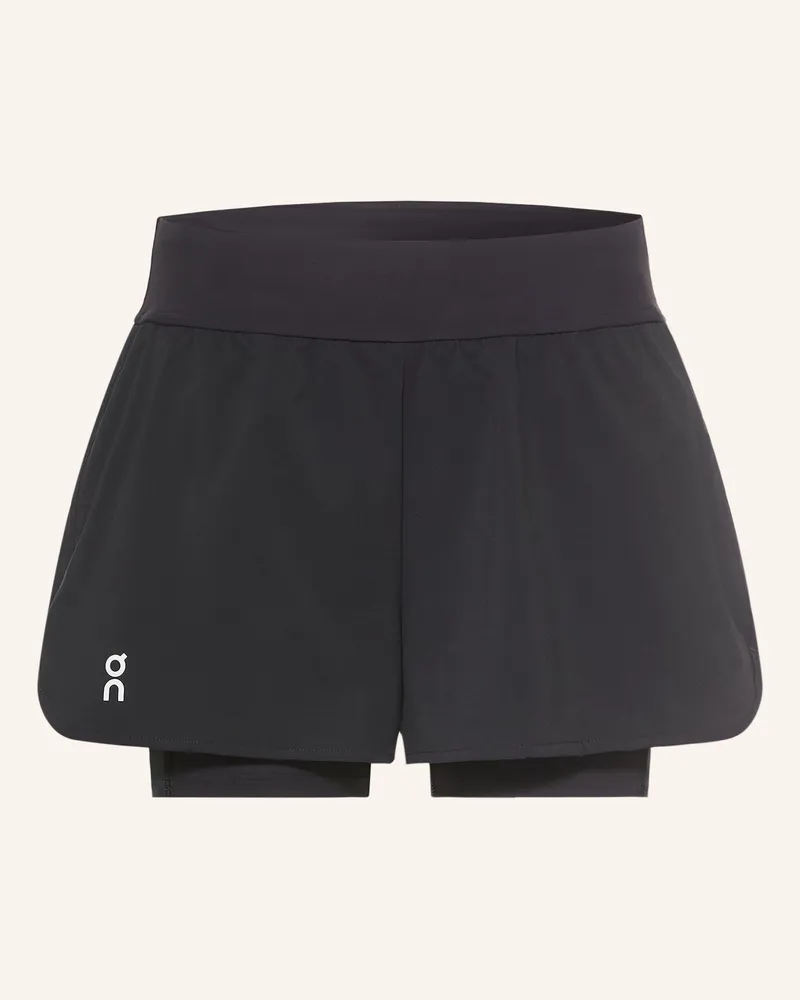 ON 2-In-1-Tennisshorts Court schwarz Schwarz