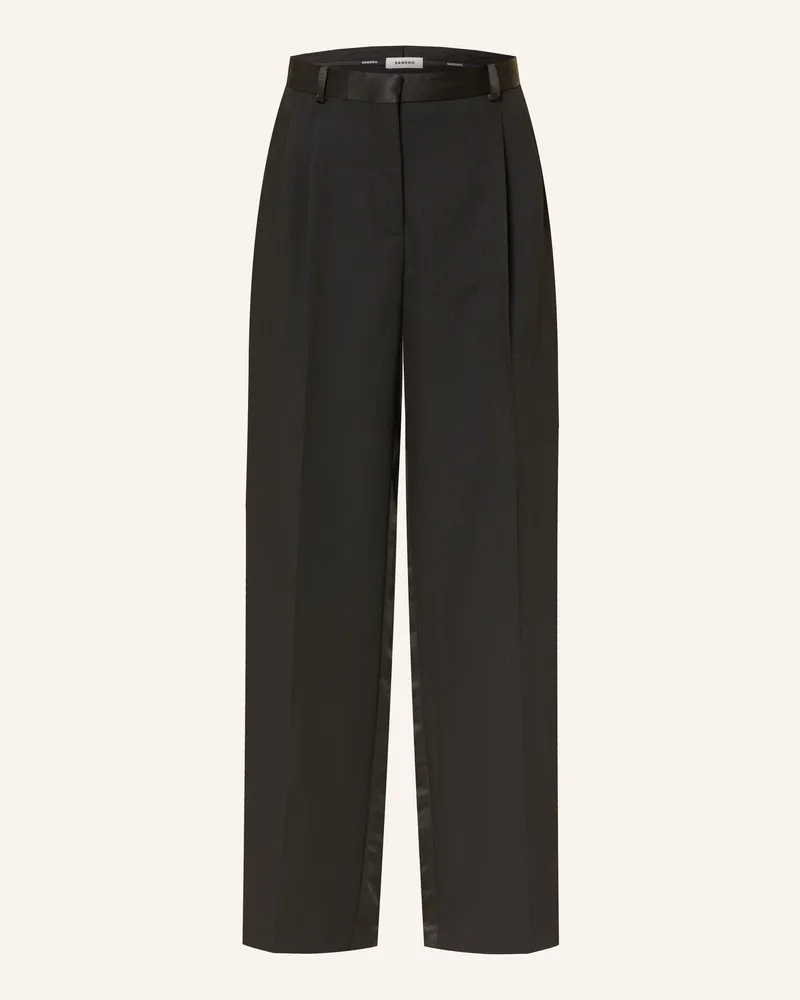 Sandro Hose Im Materialmix schwarz Schwarz