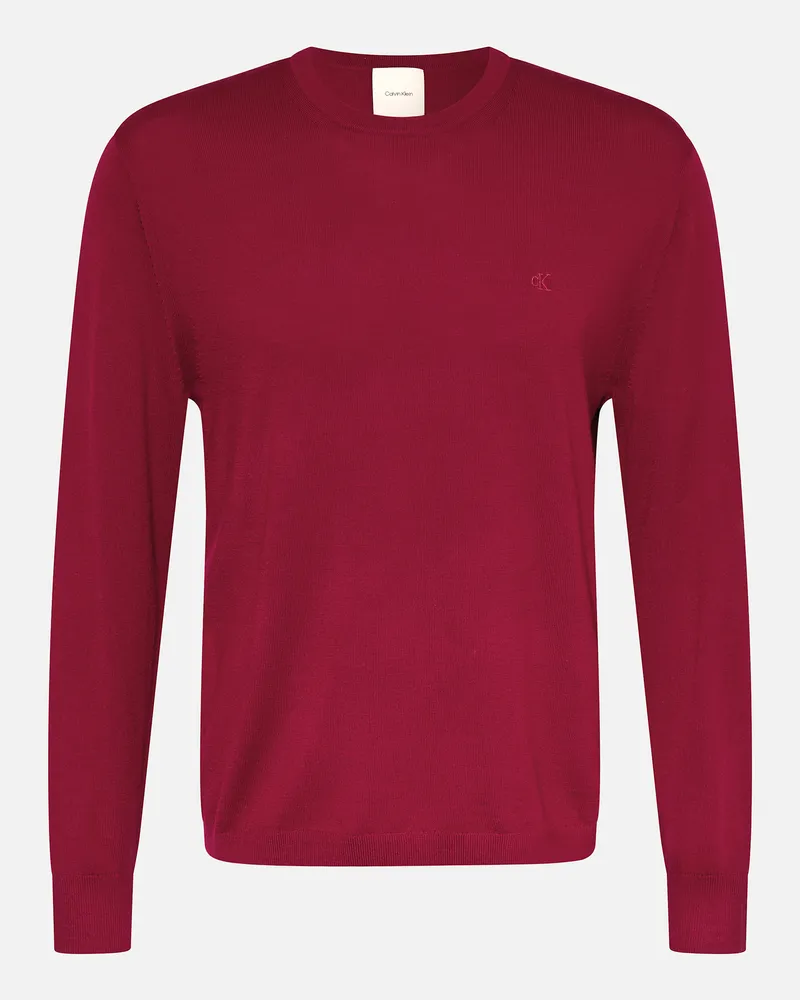 Calvin Klein Pullover aus Merinowolle Dunkelrot
