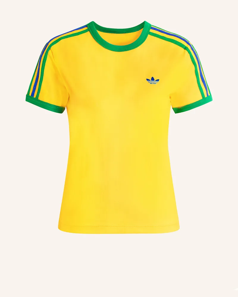 adidas T-Shirt 3-Streifen gelb Gelb