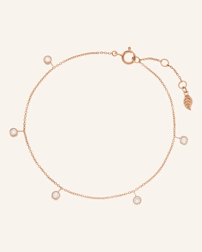 Leaf Armband My First Diamond Charms Aus 14 Karat Roségold Mit Diamanten rosegold Roségold