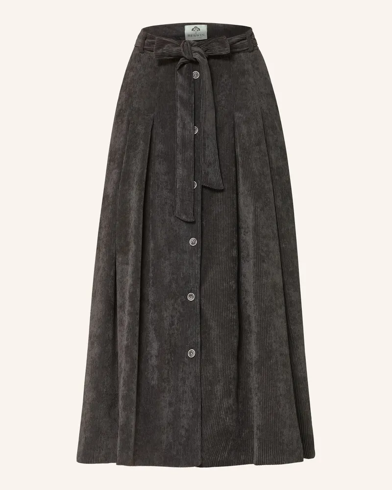 Berwin & Wolff Trachtenrock Aus Cord grau Dunkelgrau