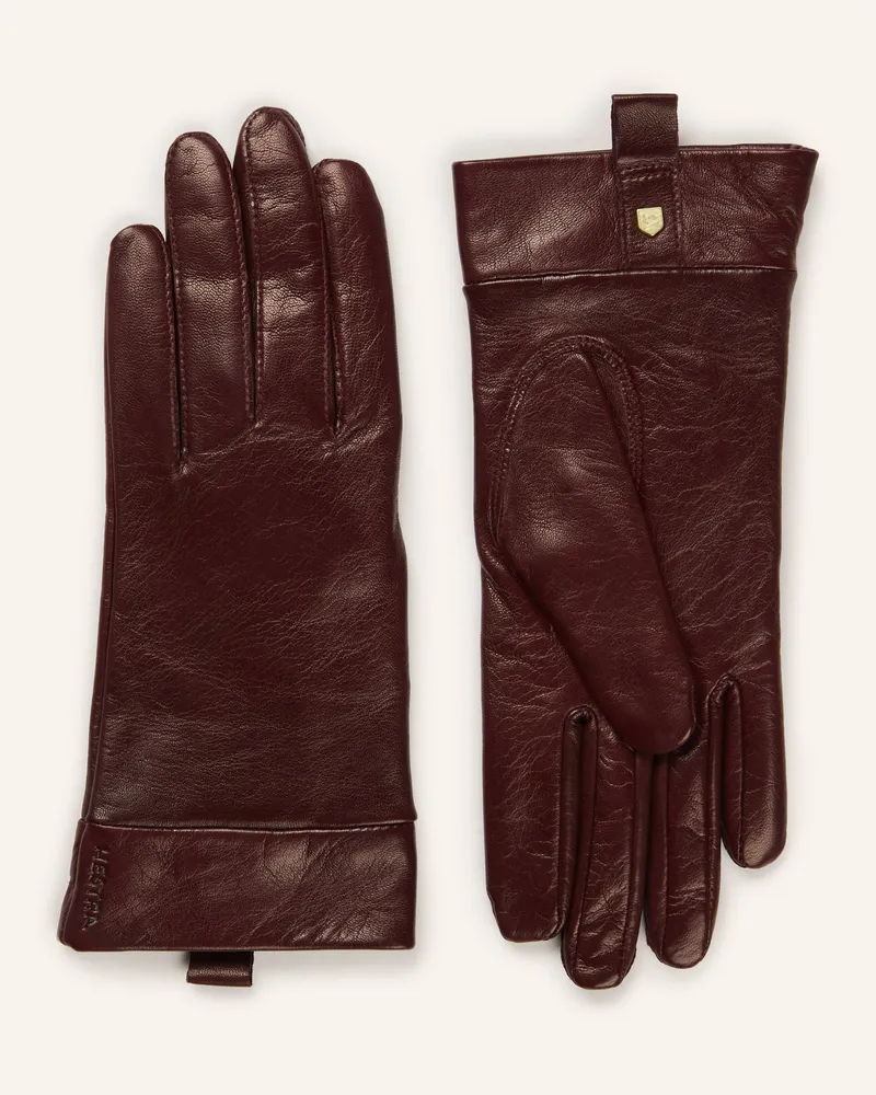 Hestra Lederhandschuhe DIANA Dunkelrot