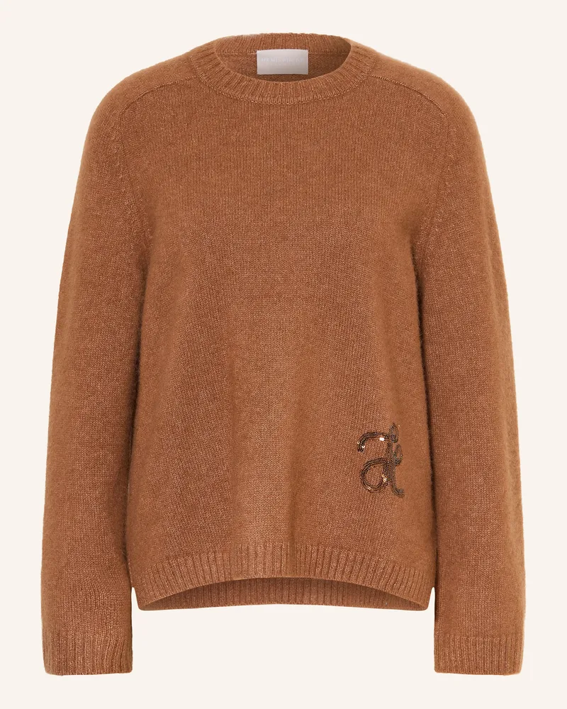 hemisphere Pullover Mit Cashmere Und Pailletten braun Braun