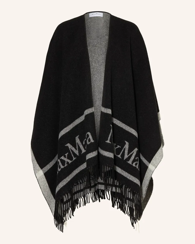 Max Mara Jacquard-Cape Hilde schwarz Schwarz