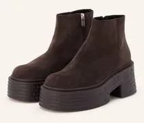 Plateau-Stiefeletten Lignes braun