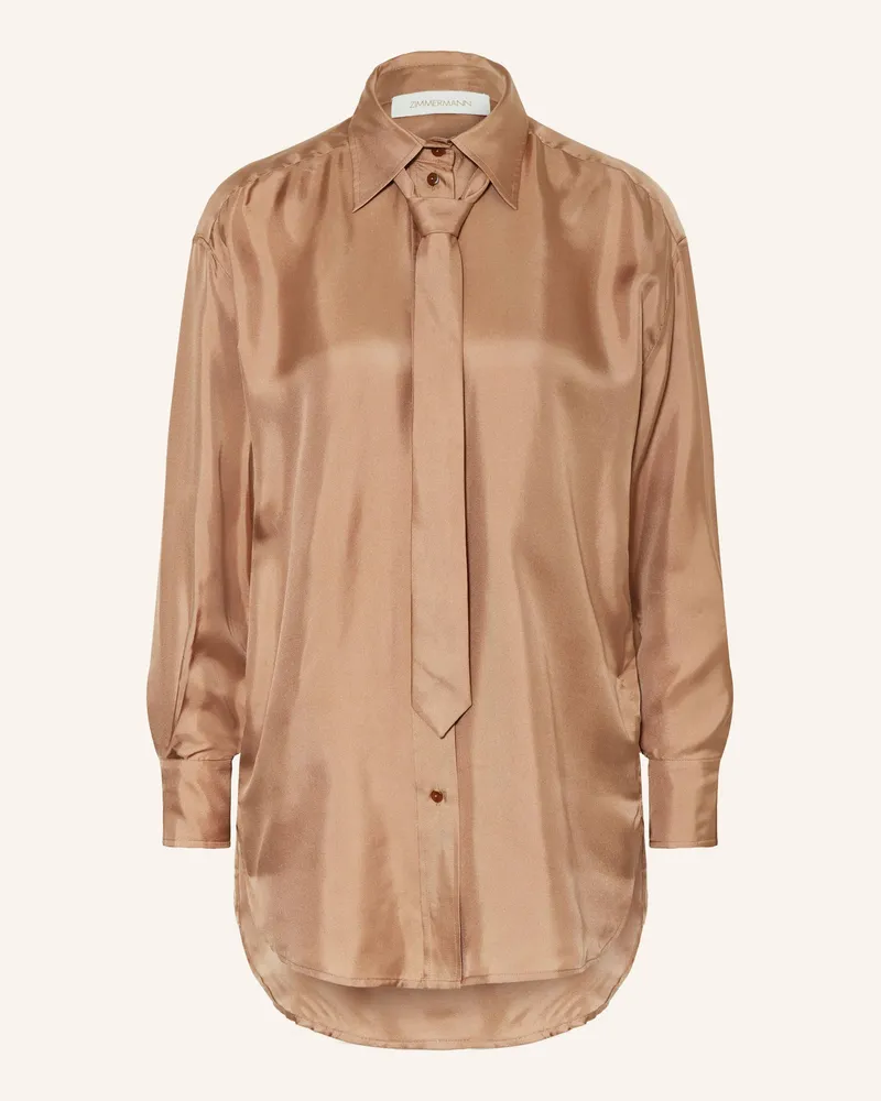 Zimmermann Hemdbluse Aus Seide braun Camel