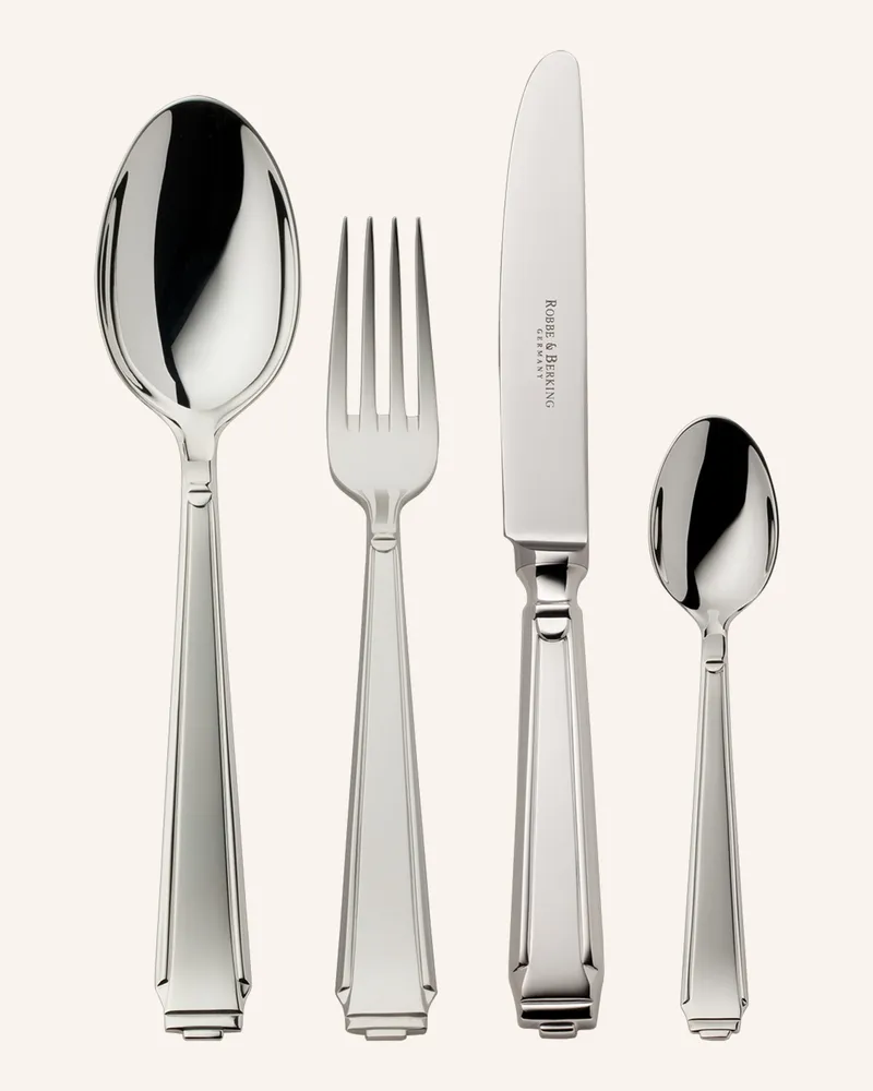 ROBBE & BERKING 4-Tlg. Besteckset Art Deco silber Silber