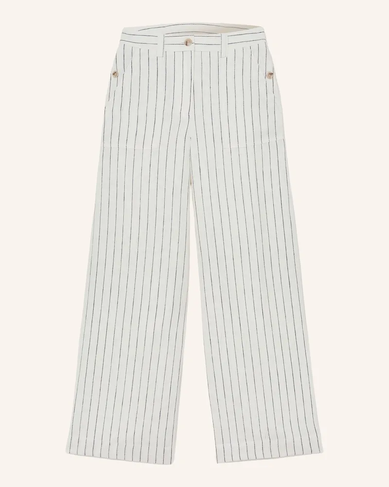 Reiss Marlenehose Ashby Aus Leinen blau Weiss