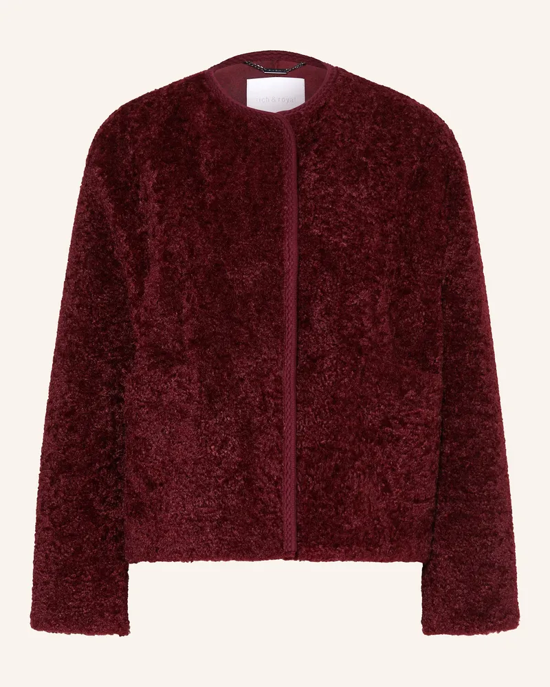 Rich&Royal Teddyfell-Jacke Dunkelrot