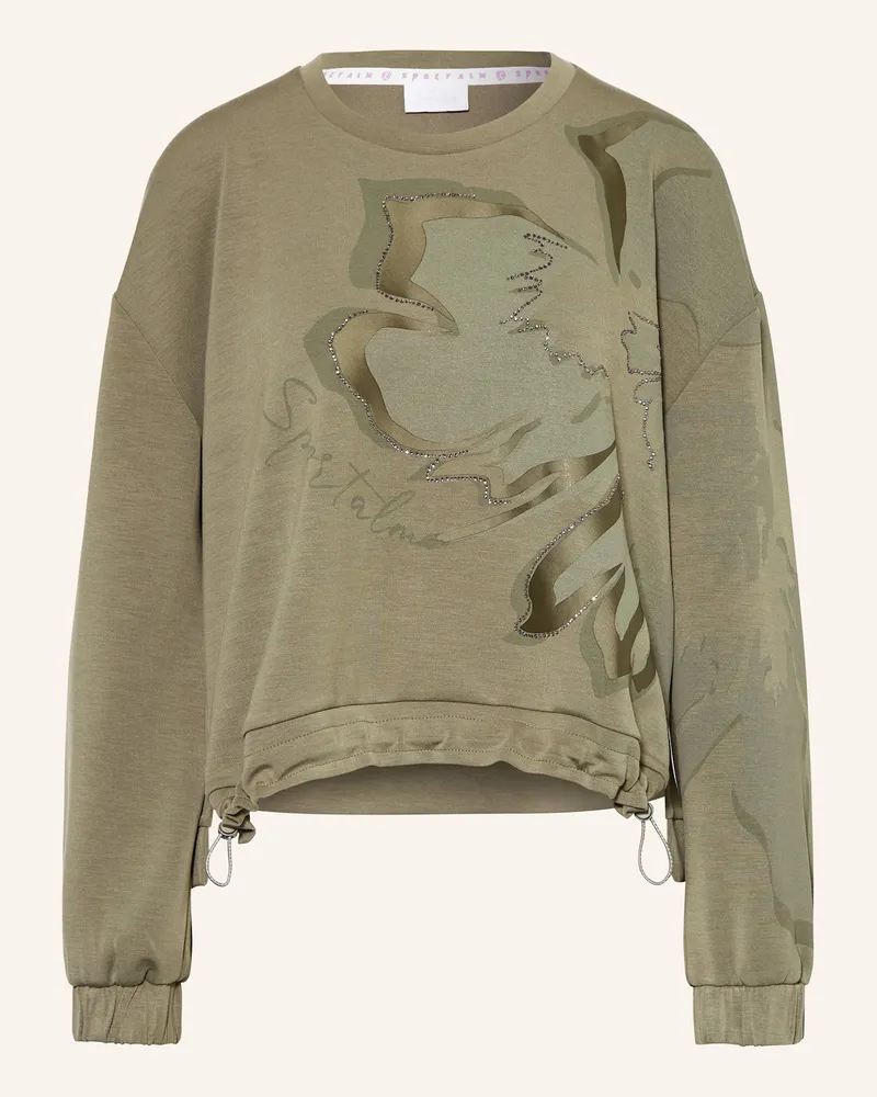 Sportalm Sweatshirt mit Schmucksteinen Dunkelgrau