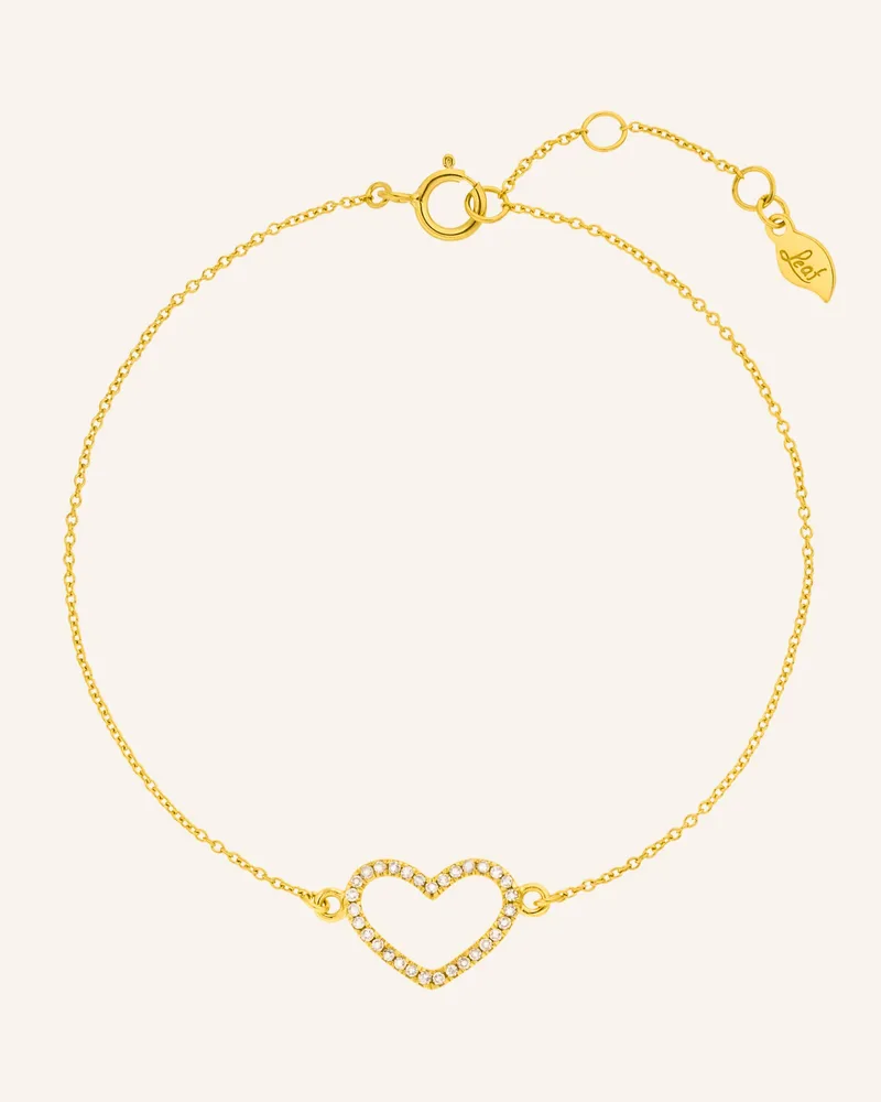 Leaf Armband HEART aus 18 Karat Gelbgold mit Diamanten Gold