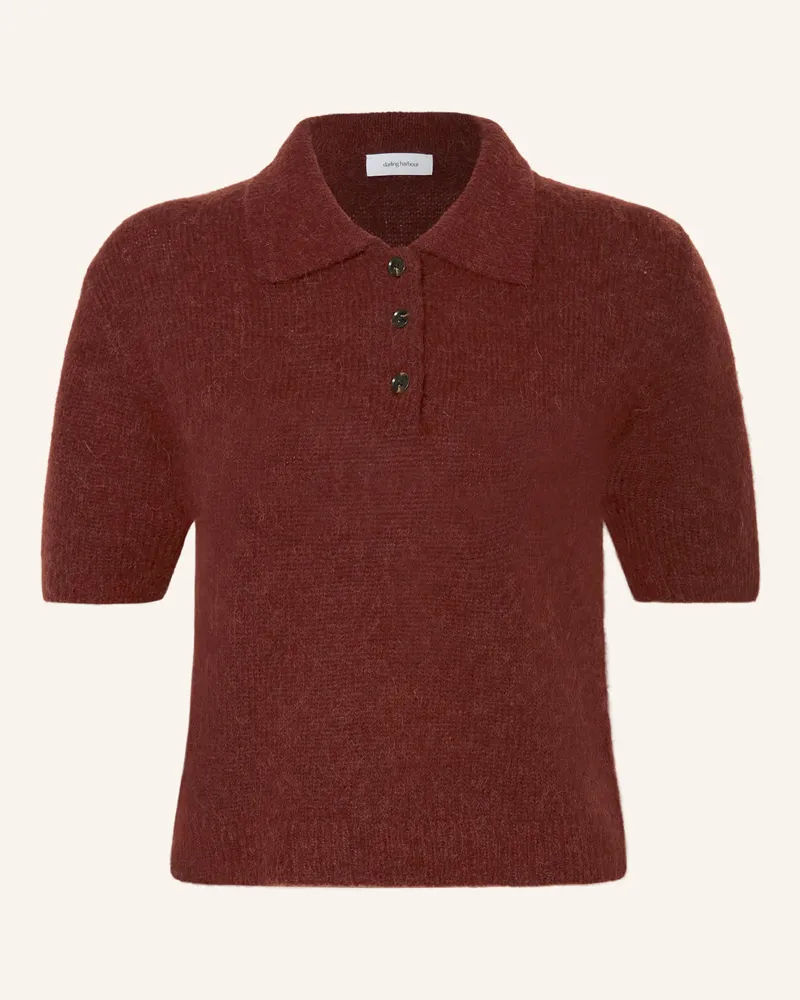 Darling Harbour Strick-Poloshirt Mit Alpaka braun Wood